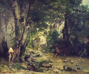 Hirven paluu purolle Plaisir-Fontainen, 1866